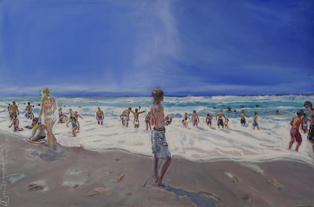 Shorebreak - July 2020, acrylics on canvas, 120 x 80 cm