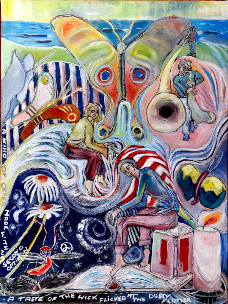 Moth Woman - 2017, acrylics on canvas, 60x80cm